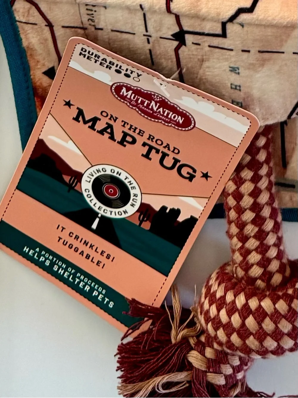 MuttNation On The Road Map Tug Dog Rope Toy Combo